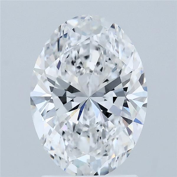 2.06 Carat Oval Lab Grown Diamond, Excellent Polish, D Color, VVS2 Clarity
