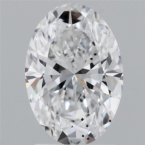 2.08 Carat Oval Lab Grown Diamond, Excellent Polish, D Color, SI1 Clarity