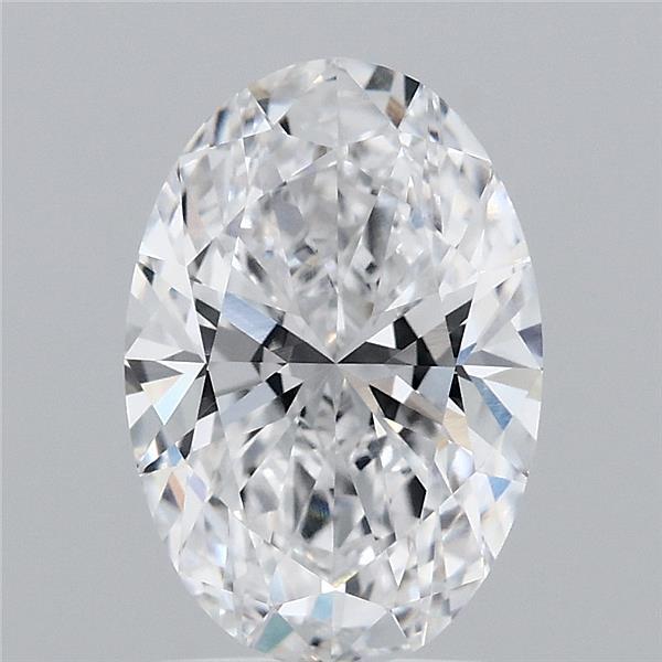 2.08 Carat Oval Lab Grown Diamond, Excellent Polish, D Color, VVS1 Clarity