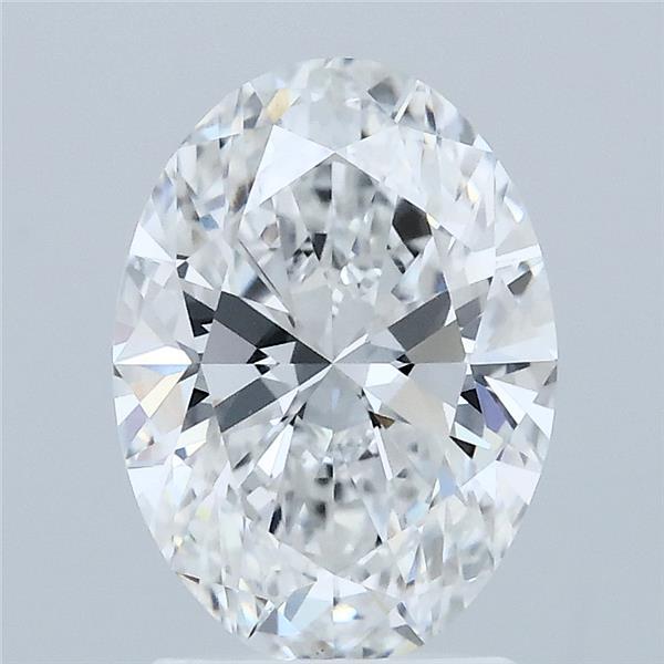 2.09 Carat Oval Lab Grown Diamond, Excellent Polish, D Color, VVS2 Clarity
