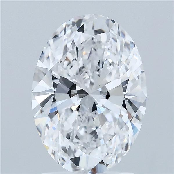 2.09 Carat Oval Lab Grown Diamond, Excellent Polish, D Color, VVS2 Clarity