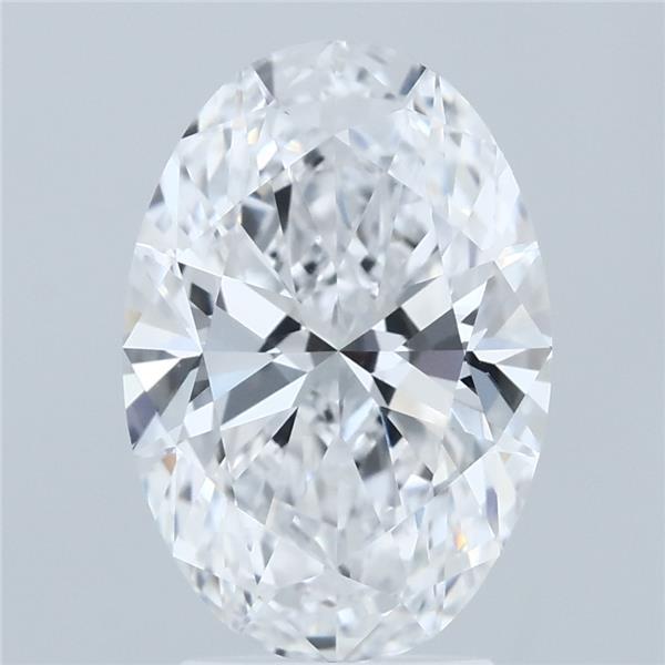 3.08 Carat Oval Lab Grown Diamond, Excellent Polish, D Color, VVS1 Clarity