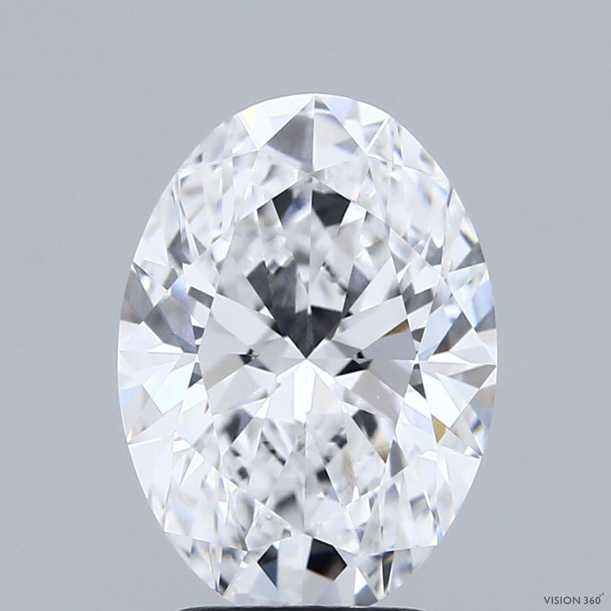 3.09 Carat Oval Lab Grown Diamond, Excellent Polish, E Color, VVS1 Clarity