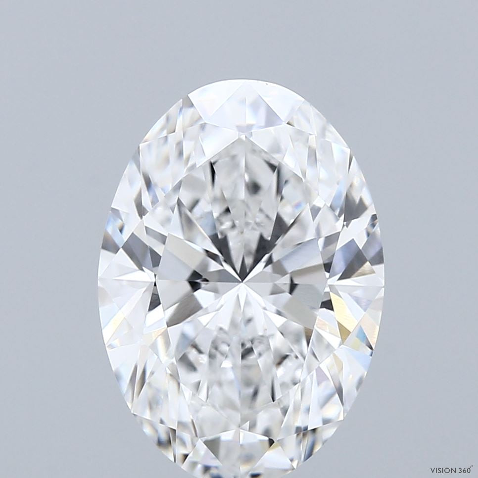 4.06 Carat Oval Lab Grown Diamond, Excellent Polish, E Color, VVS1 Clarity