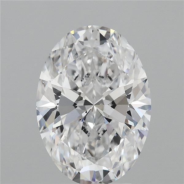 4.07 Carat Oval Lab Grown Diamond, Excellent Polish, D Color, VVS2 Clarity