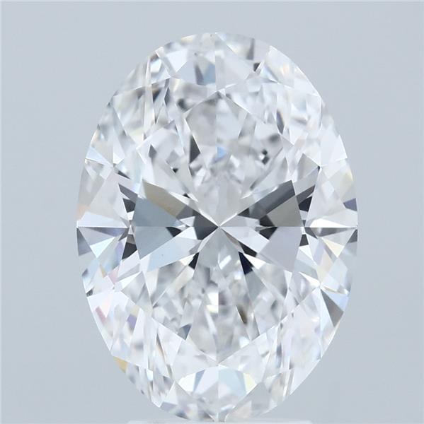 4.21 Carat Oval Lab Grown Diamond, Excellent Polish, D Color, VVS2 Clarity
