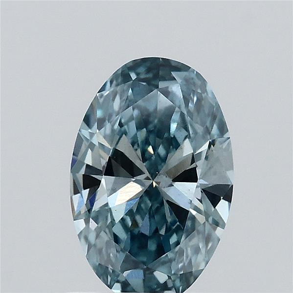 1.01 Carat Oval Lab Grown Diamond, Fancy Vivid Blue Color, VS2 Clarity