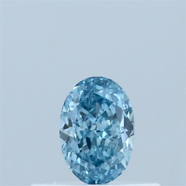 0.33 Carat Oval Lab Grown Diamond, Fancy Vivid Blue Color, VS2 Clarity