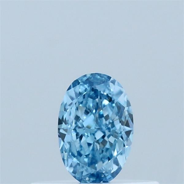0.35 Carat Oval Lab Grown Diamond, Fancy Vivid Blue Color, VVS2 Clarity