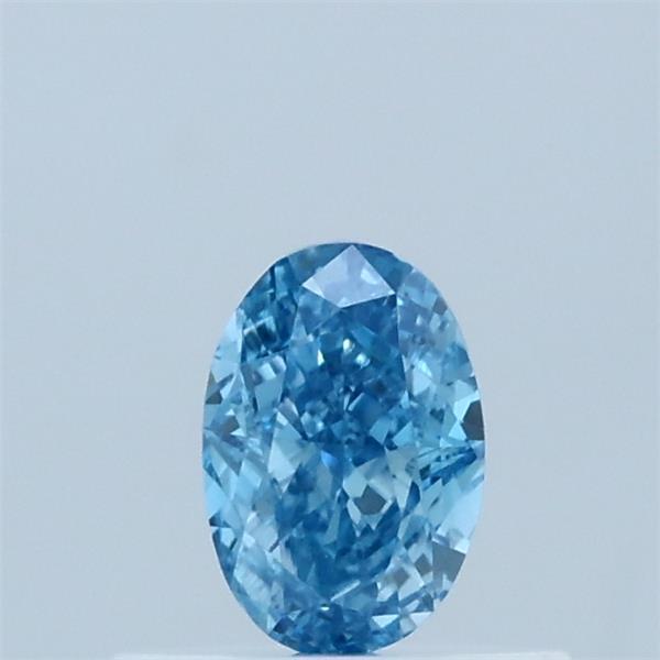 0.39 Carat Oval Lab Grown Diamond, Fancy Vivid Blue Color, VVS2 Clarity