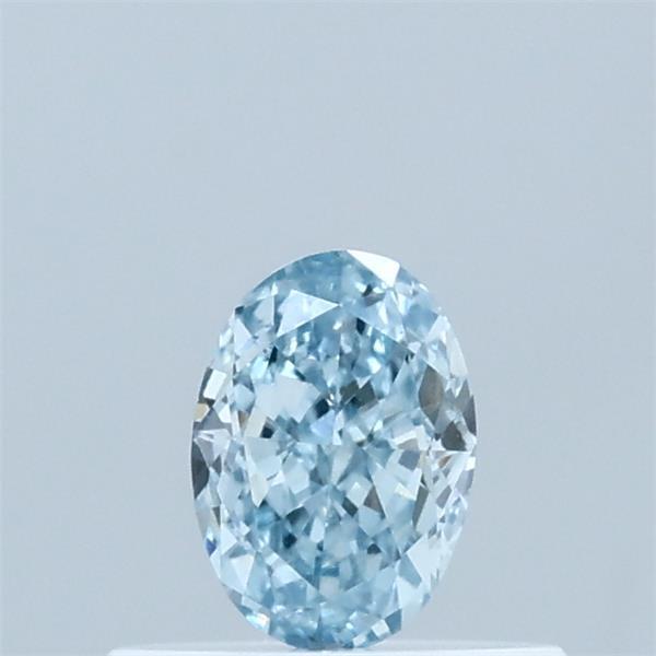 0.37 Carat Oval Lab Grown Diamond, Fancy Intense Blue Color, VS1 Clarity