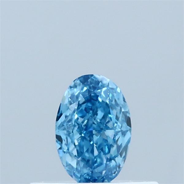0.34 Carat Oval Lab Grown Diamond, Fancy Vivid Blue Color, VVS2 Clarity