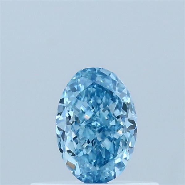 0.39 Carat Oval Lab Grown Diamond, Fancy Vivid Blue Color, VVS2 Clarity