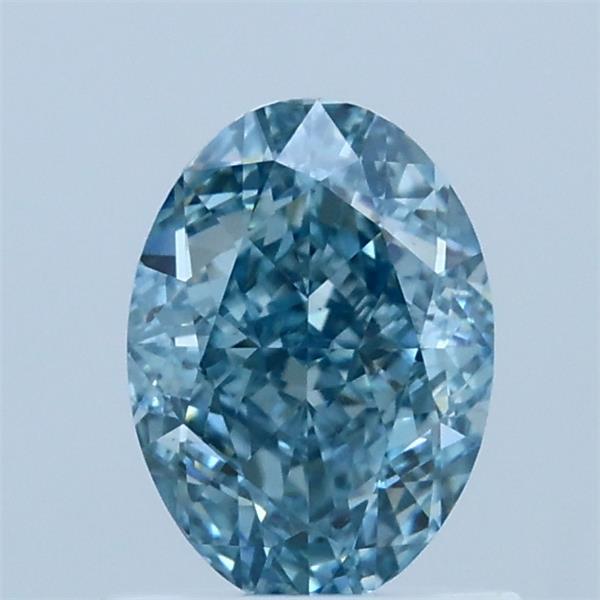 1.04 Carat Oval Lab Grown Diamond, Fancy Vivid Blue Color, VVS2 Clarity
