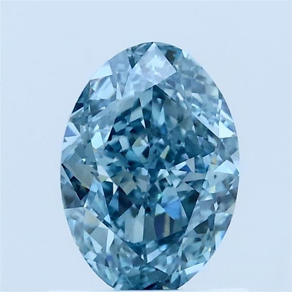 1.13 Carat Oval Lab Grown Diamond, Fancy Vivid Blue Color, VVS2 Clarity