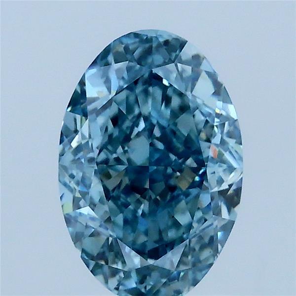1.57 Carat Oval Lab Grown Diamond, Fancy Vivid Blue Color, VS1 Clarity