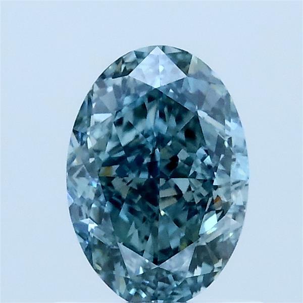 1.04 Carat Oval Lab Grown Diamond, Fancy Intense Blue Color, VS1 Clarity