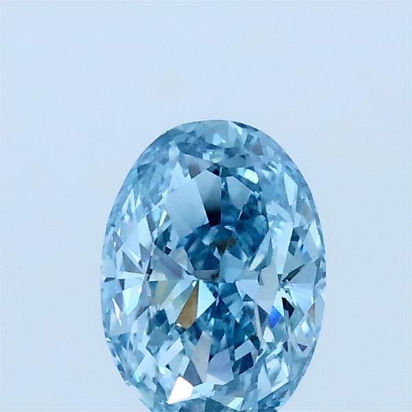 0.65 Carat Oval Lab Grown Diamond, Fancy Vivid Blue Color, VVS2 Clarity