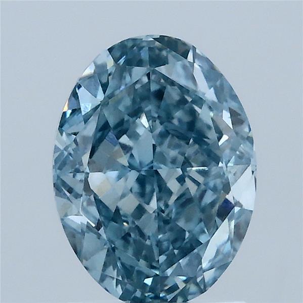 2.00 Carat Oval Lab Grown Diamond, Fancy Vivid Blue Color, VS1 Clarity