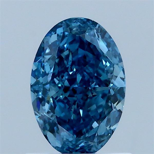 1.12 Carat Oval Lab Grown Diamond, Fancy Vivid Blue Color, VS1 Clarity