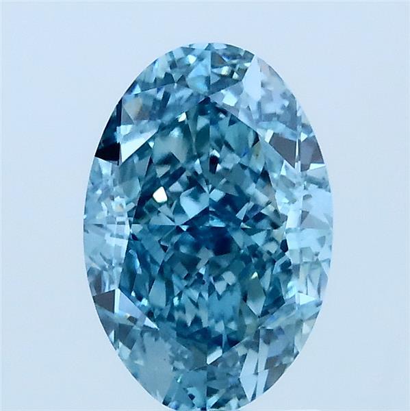 1.51 Carat Oval Lab Grown Diamond, Fancy Vivid Blue Color, VVS2 Clarity