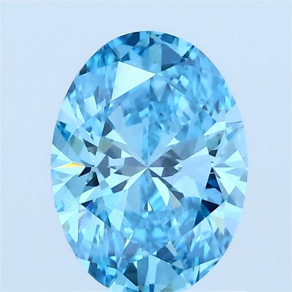 1.01 Carat Oval Lab Grown Diamond, Fancy Vivid Blue Color, VVS2 Clarity