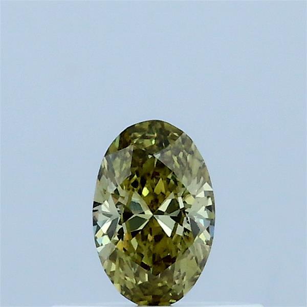 0.24 Carat Oval Lab Grown Diamond, Fancy Vivid Green Color, VS1 Clarity