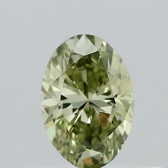 0.32 Carat Oval Lab Grown Diamond, Fancy Vivid Green Color, VS1 Clarity
