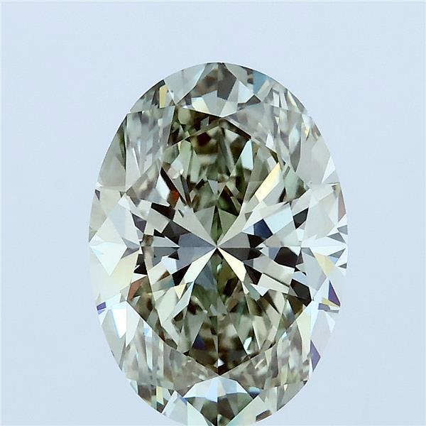 2.67 Carat Oval Lab Grown Diamond, Fancy Green Color, VS1 Clarity