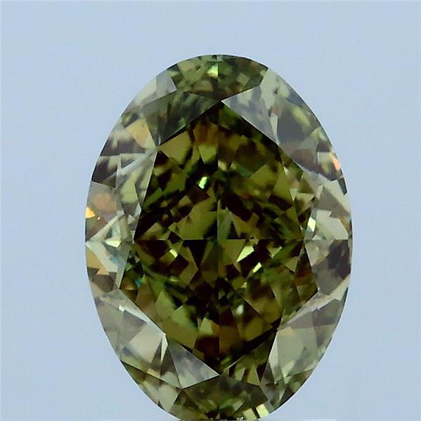 2.01 Carat Oval Lab Grown Diamond, Fancy Vivid Green Color, VS1 Clarity