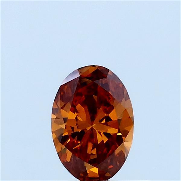 0.33 Carat Oval Lab Grown Diamond, Fancy Vivid Orange Color, VS1 Clarity