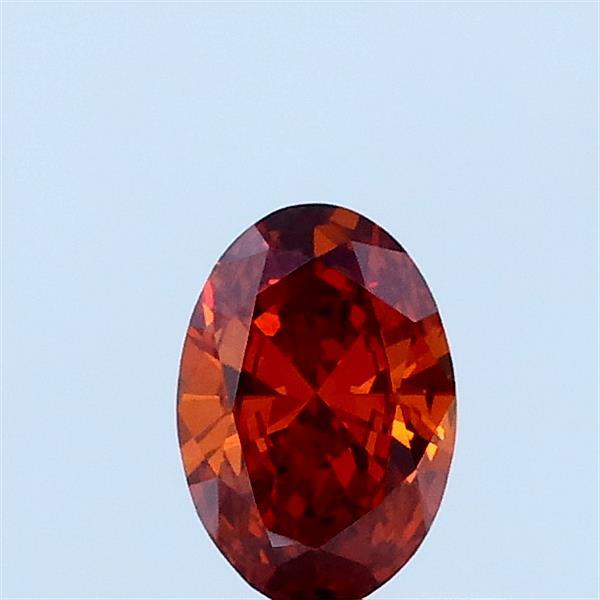 0.31 Carat Oval Lab Grown Diamond, Fancy Vivid Orange Color, VVS2 Clarity
