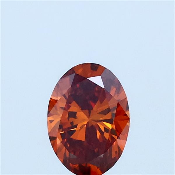 0.35 Carat Oval Lab Grown Diamond, Fancy Vivid Orange Color, VS2 Clarity