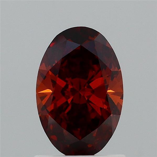 1.09 Carat Oval Lab Grown Diamond, Fancy Intense Brownish Orange Color, VVS1 Clarity