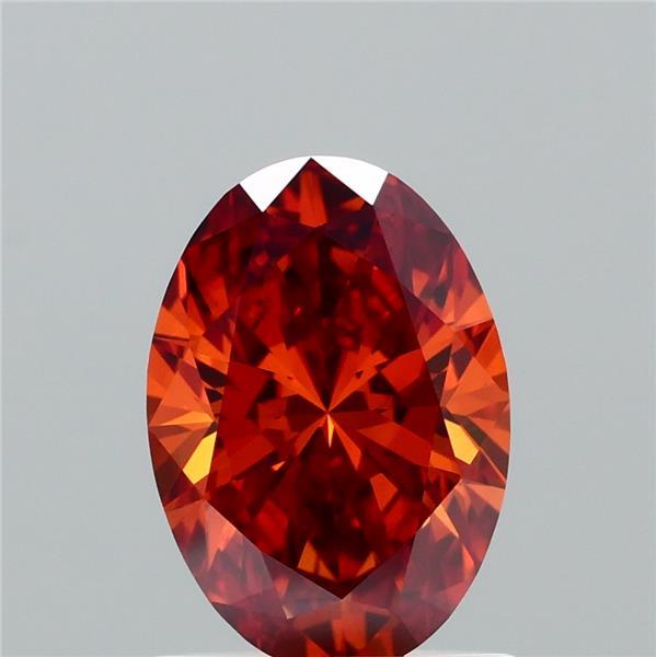1.04 Carat Oval Lab Grown Diamond, Fancy Vivid Orange Color, VVS2 Clarity