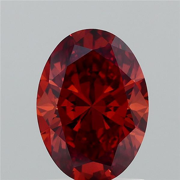 1.50 Carat Oval Lab Grown Diamond, Fancy Vivid Orange Color, VS1 Clarity