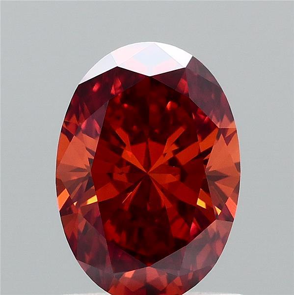 1.01 Carat Oval Lab Grown Diamond, Fancy Vivid Orange Color, VVS2 Clarity