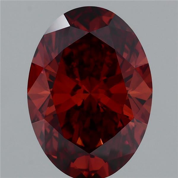 3.52 Carat Oval Lab Grown Diamond, Fancy Vivid Orange Color, VVS2 Clarity