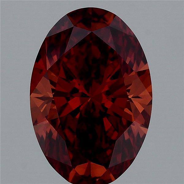 2.17 Carat Oval Lab Grown Diamond, Fancy Deep Orange Color, VS1 Clarity