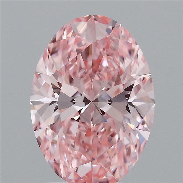 1.81 Carat Oval Lab Grown Diamond, Fancy Vivid Pink Color, VS1 Clarity