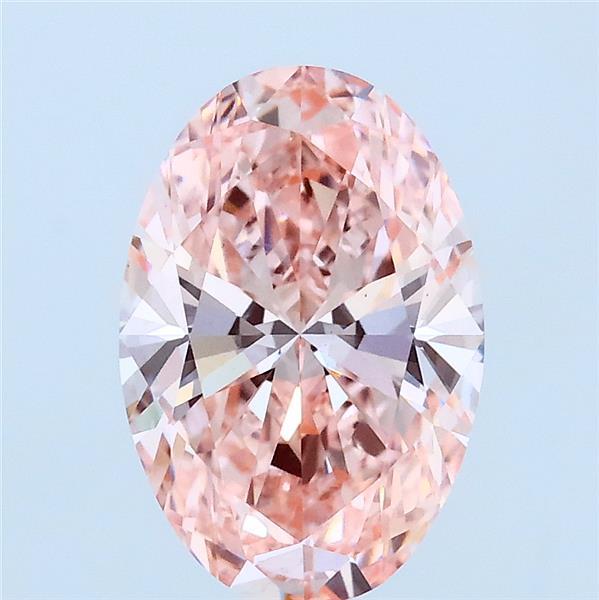 2.02 Carat Oval Lab Grown Diamond, Fancy Vivid Pink Color, VS1 Clarity
