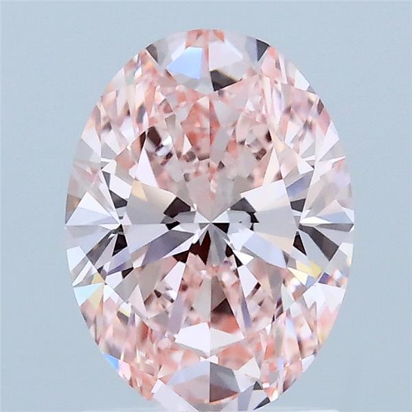 1.50 Carat Oval Lab Grown Diamond, Fancy Vivid Pink Color, VS1 Clarity