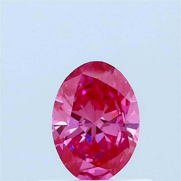 0.35 Carat Oval Lab Grown Diamond, Fancy Vivid Pink Color, VS1 Clarity