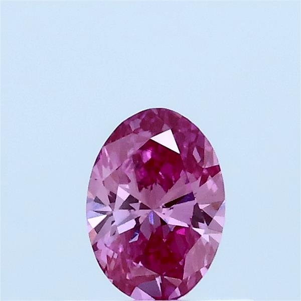 0.35 Carat Oval Lab Grown Diamond, Fancy Vivid Pink Color, VS1 Clarity