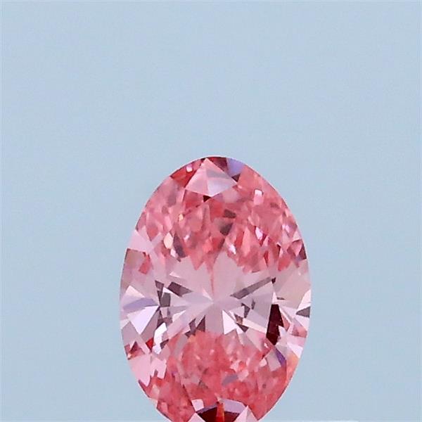 0.33 Carat Oval Lab Grown Diamond, Fancy Vivid Pink Color, VVS2 Clarity