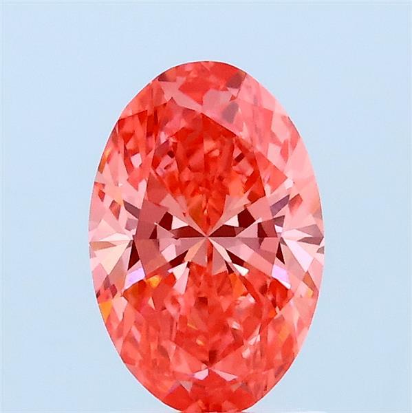 1.00 Carat Oval Lab Grown Diamond, Fancy Vivid Pink Color, VVS1 Clarity