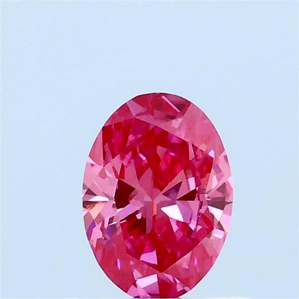 0.41 Carat Oval Lab Grown Diamond, Fancy Vivid Pink Color, VVS2 Clarity