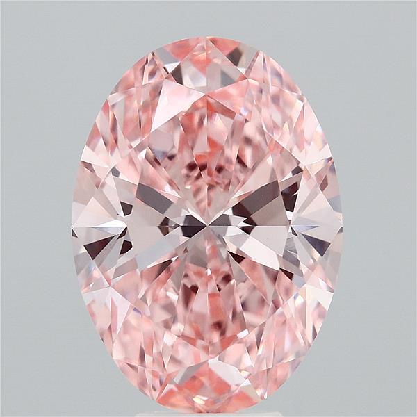 7.26 Carat Oval Lab Grown Diamond, Fancy Vivid Pink Color, VS1 Clarity