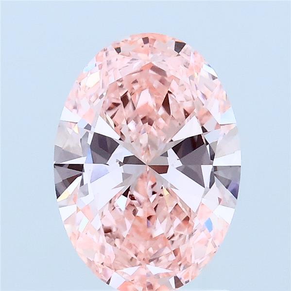 1.50 Carat Oval Lab Grown Diamond, Fancy Vivid Pink Color, VVS2 Clarity