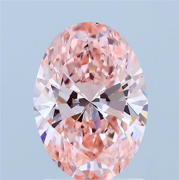 1.51 Carat Oval Lab Grown Diamond, Fancy Vivid Pink Color, VVS2 Clarity